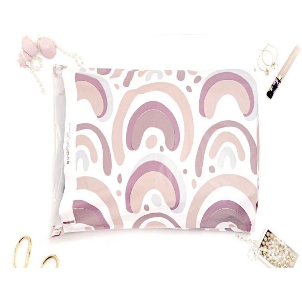 Boho Rainbow 🌈 Gusseted Poly Mailers 14.5x19x4 Pack of 10 Expandable Bottom - Picture 3 of 4